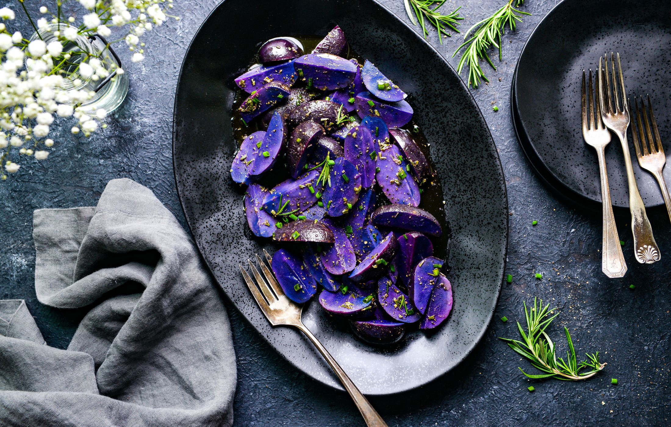 PURPLE POTATO SALAD WITH LEMON ROSEMARY DRESSING-1