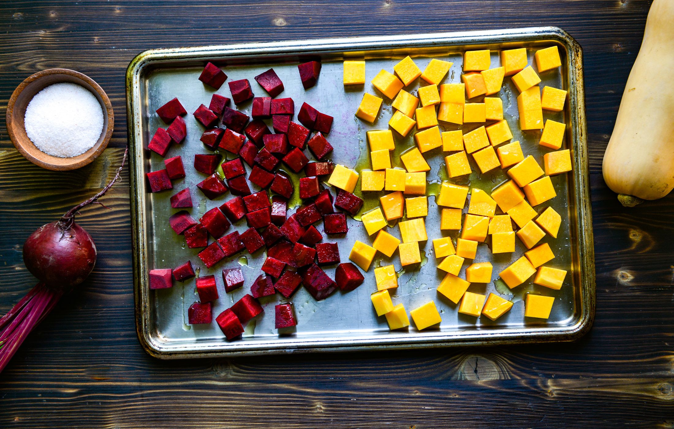 ROASTED BEET AND BUTTERNUT SALAD WITH GINGER-CARDAMOM-LIME DRESSING-1