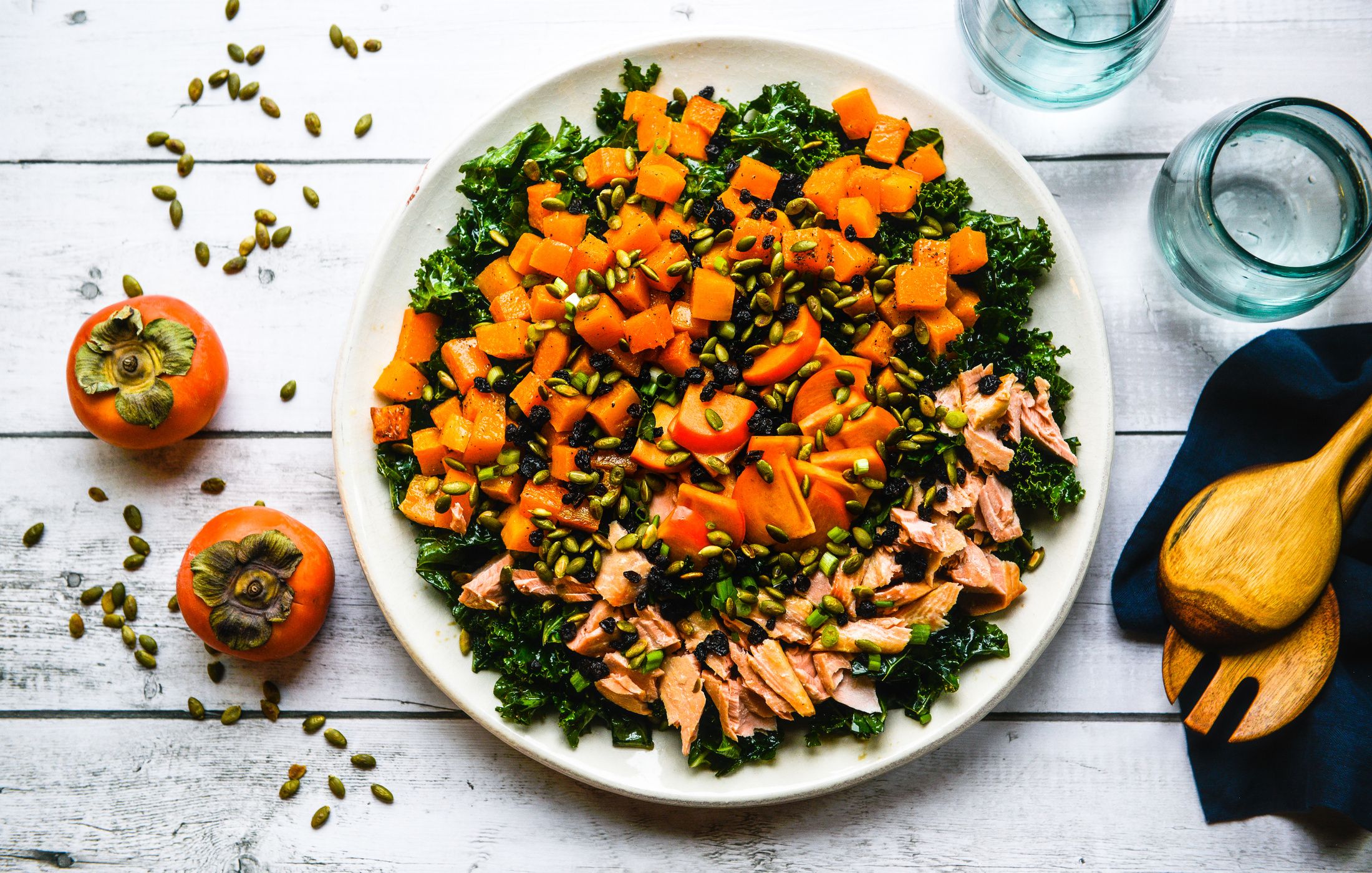 ROASTED BUTTERNUT SALMON AND KALE SALAD-1