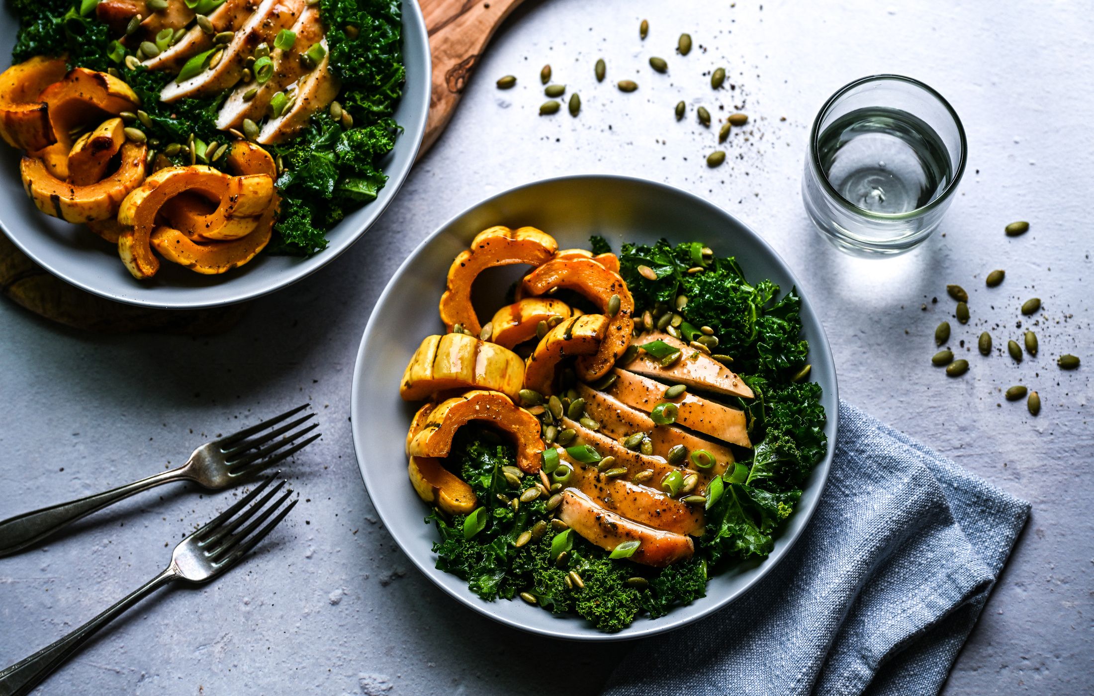 ROASTED HONEY-MUSTARD CHICKEN - DELICATA SQUASH - MASSAGED KALE BOWLS-12