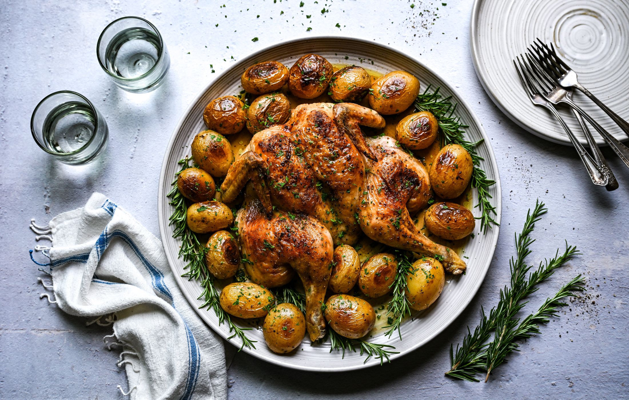 ROSEMARY ROASTED SPATCHCOCKED CHICKEN AND POTATOES-1