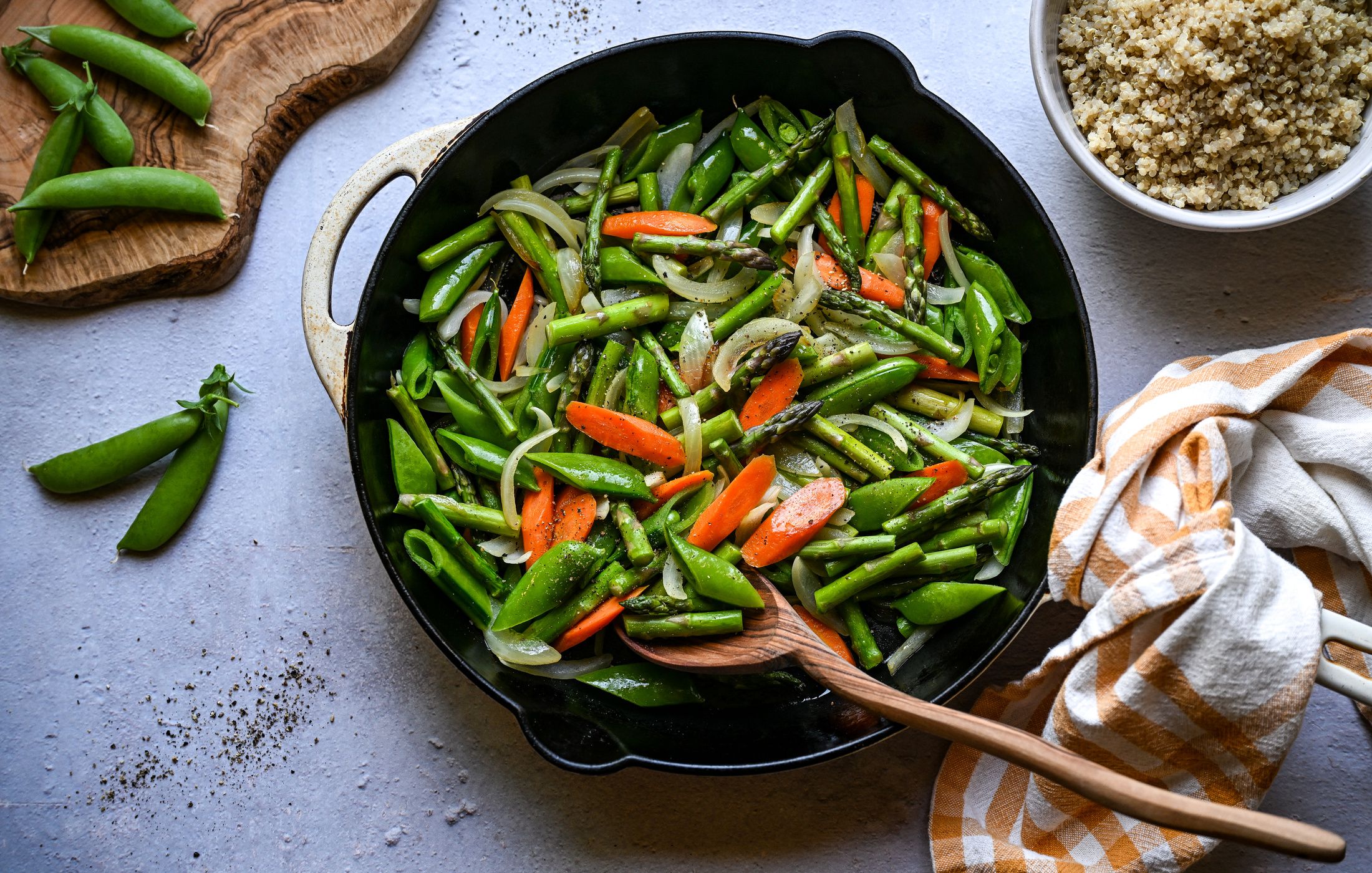 SKILLET QUINOA AND SPRING VEGETABLE PILAF-1