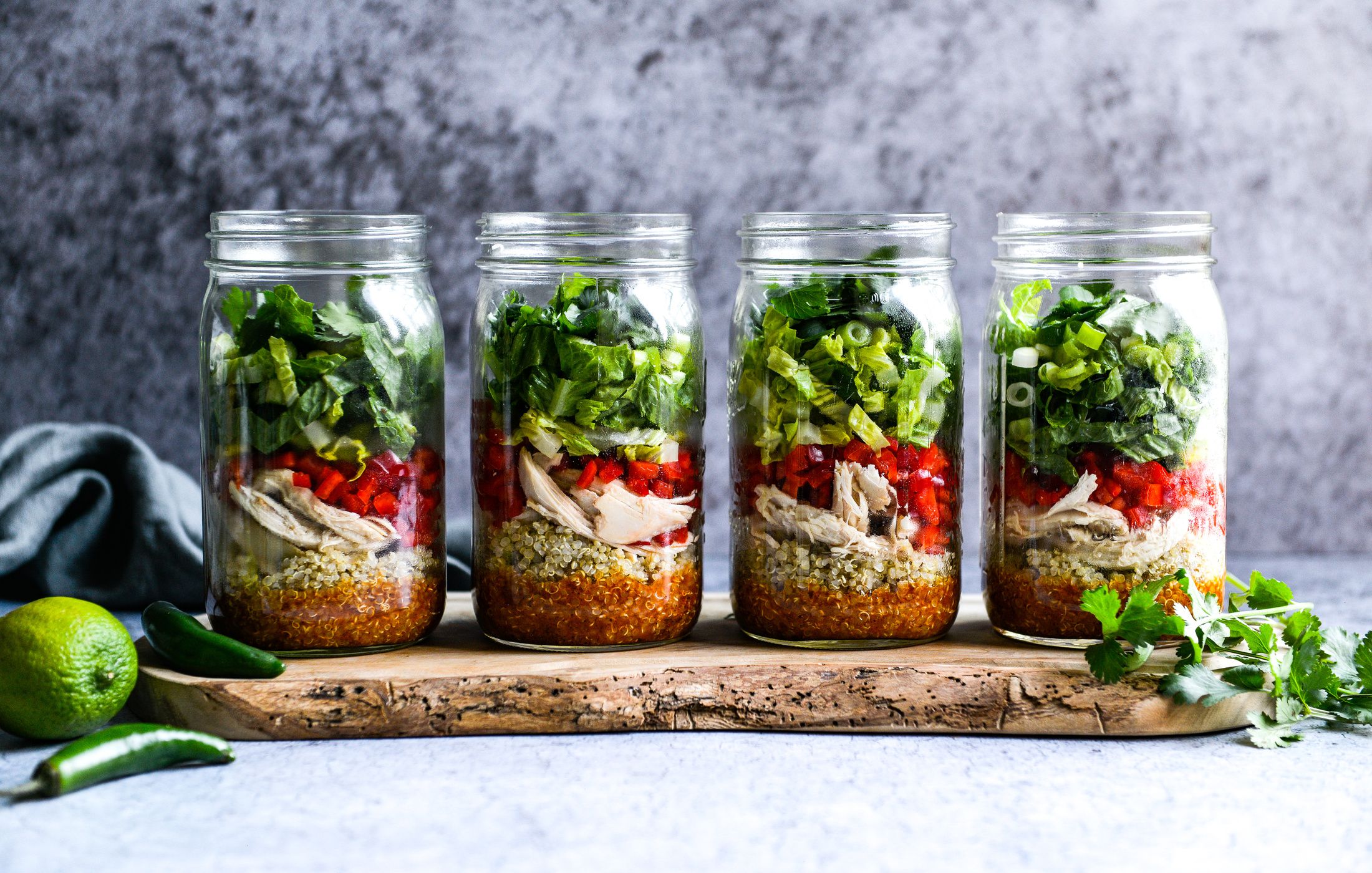 SOUTHWESTERN QUINOA AND CHICKEN SALAD JARS WITH CHILI-LIME DRESSING-1