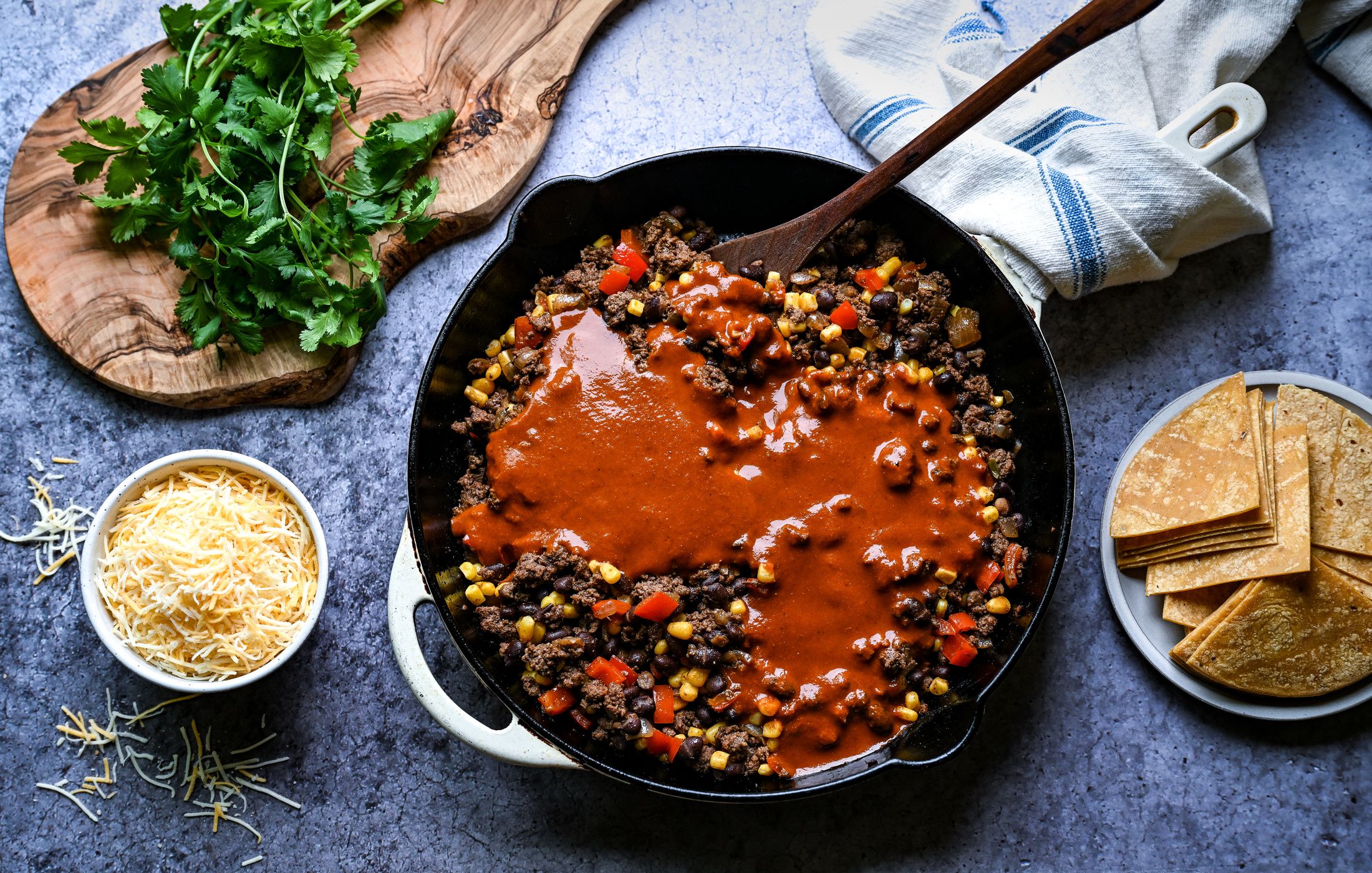 STOVETOP BLACK BEAN AND BEEF ENCHILADA CASSEROLE GLUTEN-FREE-2