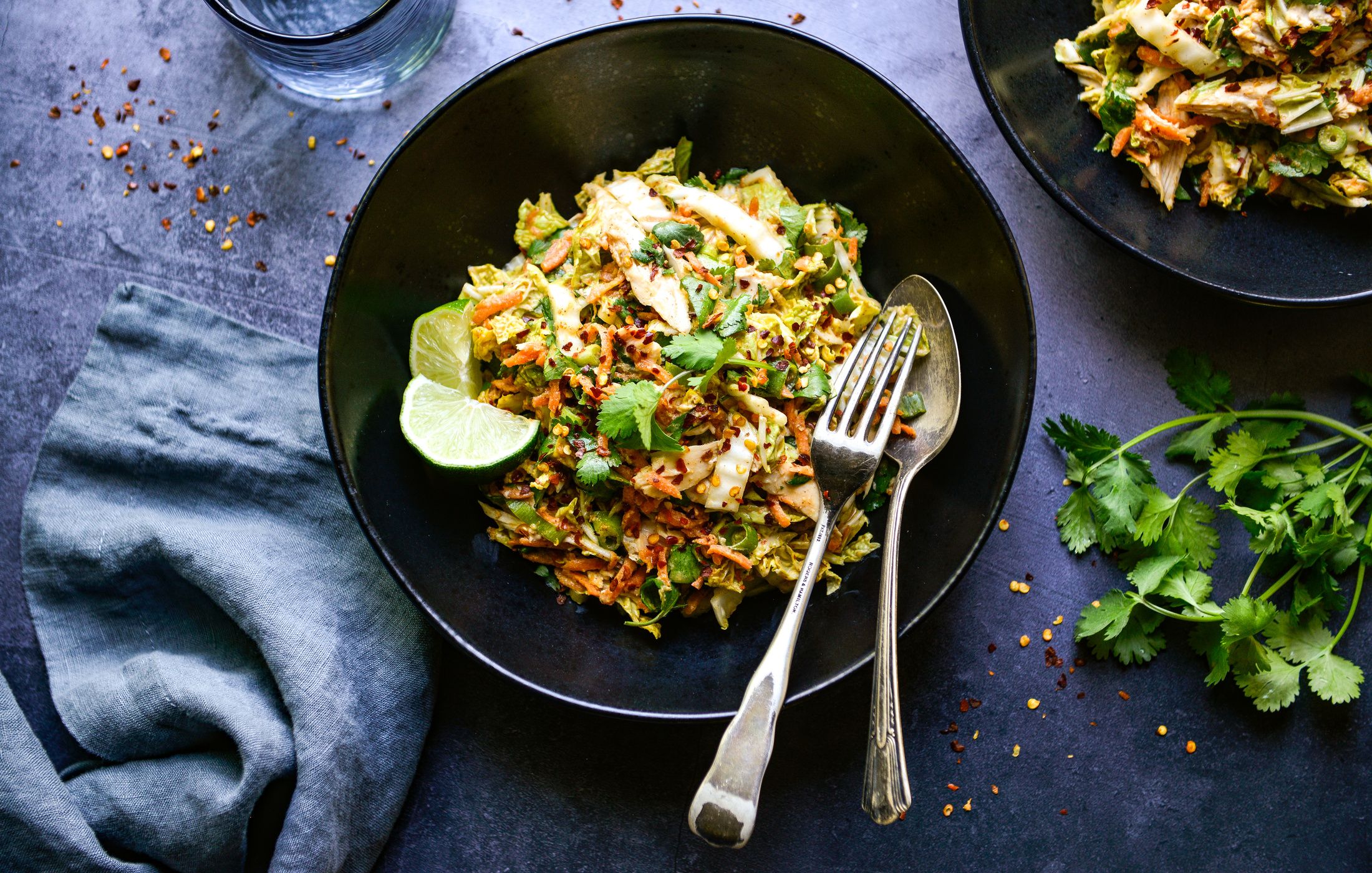 THAI CHICKEN CABBAGE SALAD GINGER ALMOND BUTTER DRESSING-1