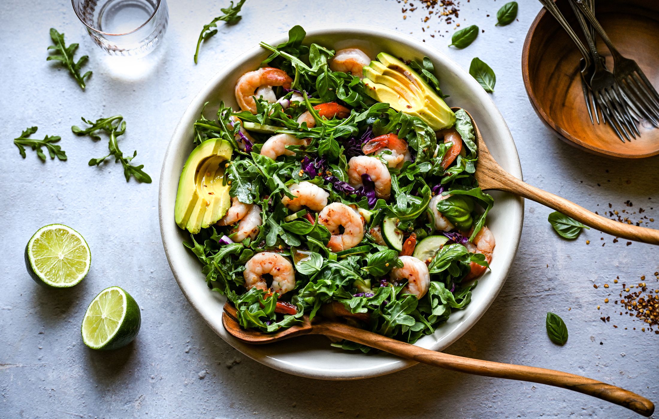 THAI SHRIMP ARUGULA AND AVOCADO DETOX SALAD-2