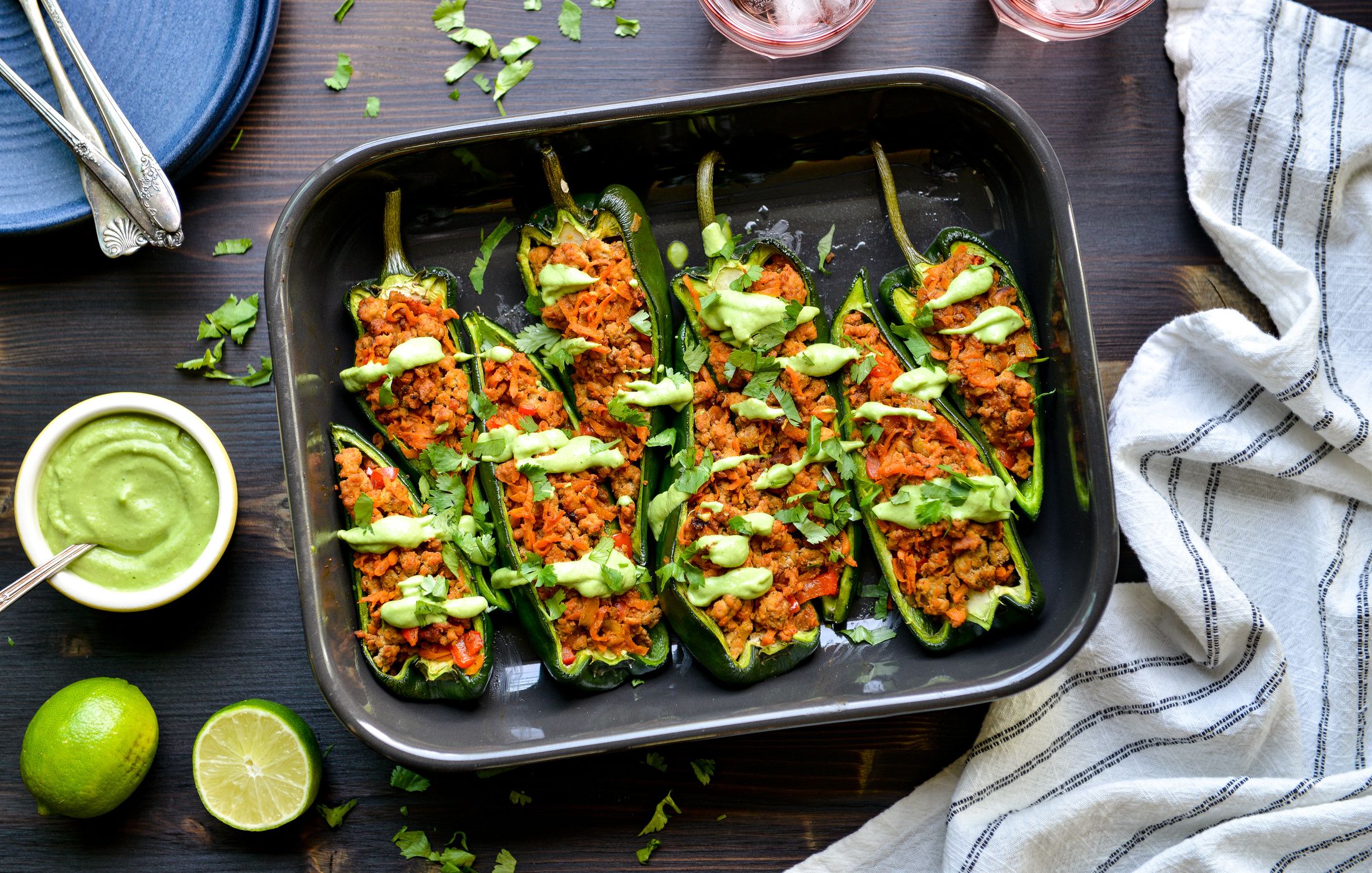 Turkey and Yam Stuffed Poblano Peppers-1