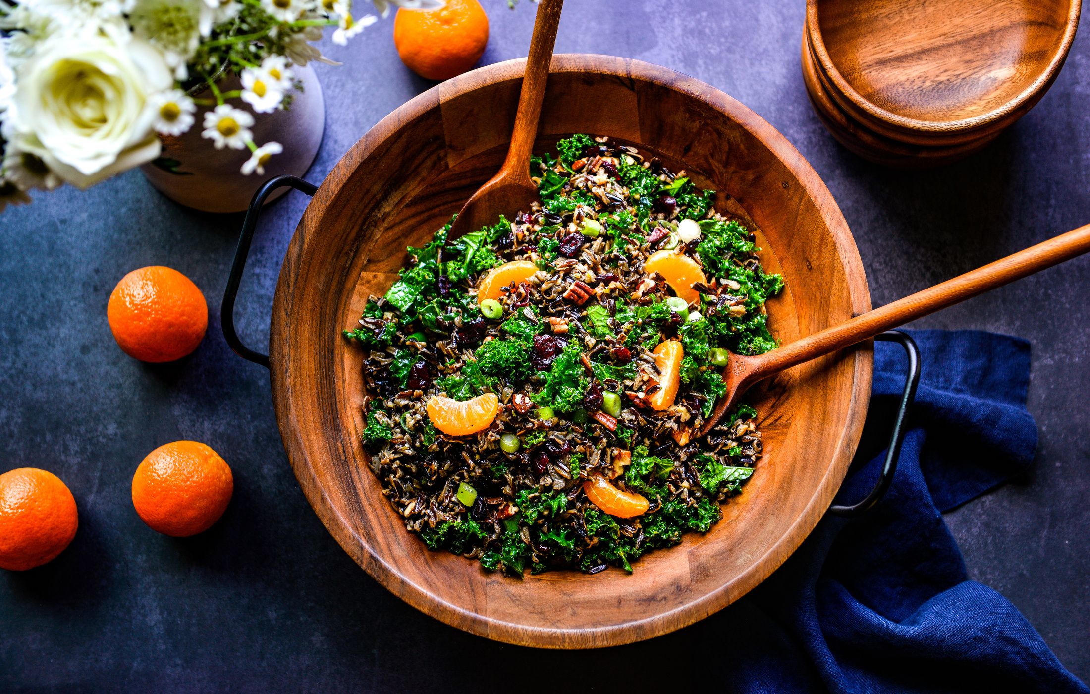 WILD RICE KALE CRANBERRY SALAD VEGAN-2