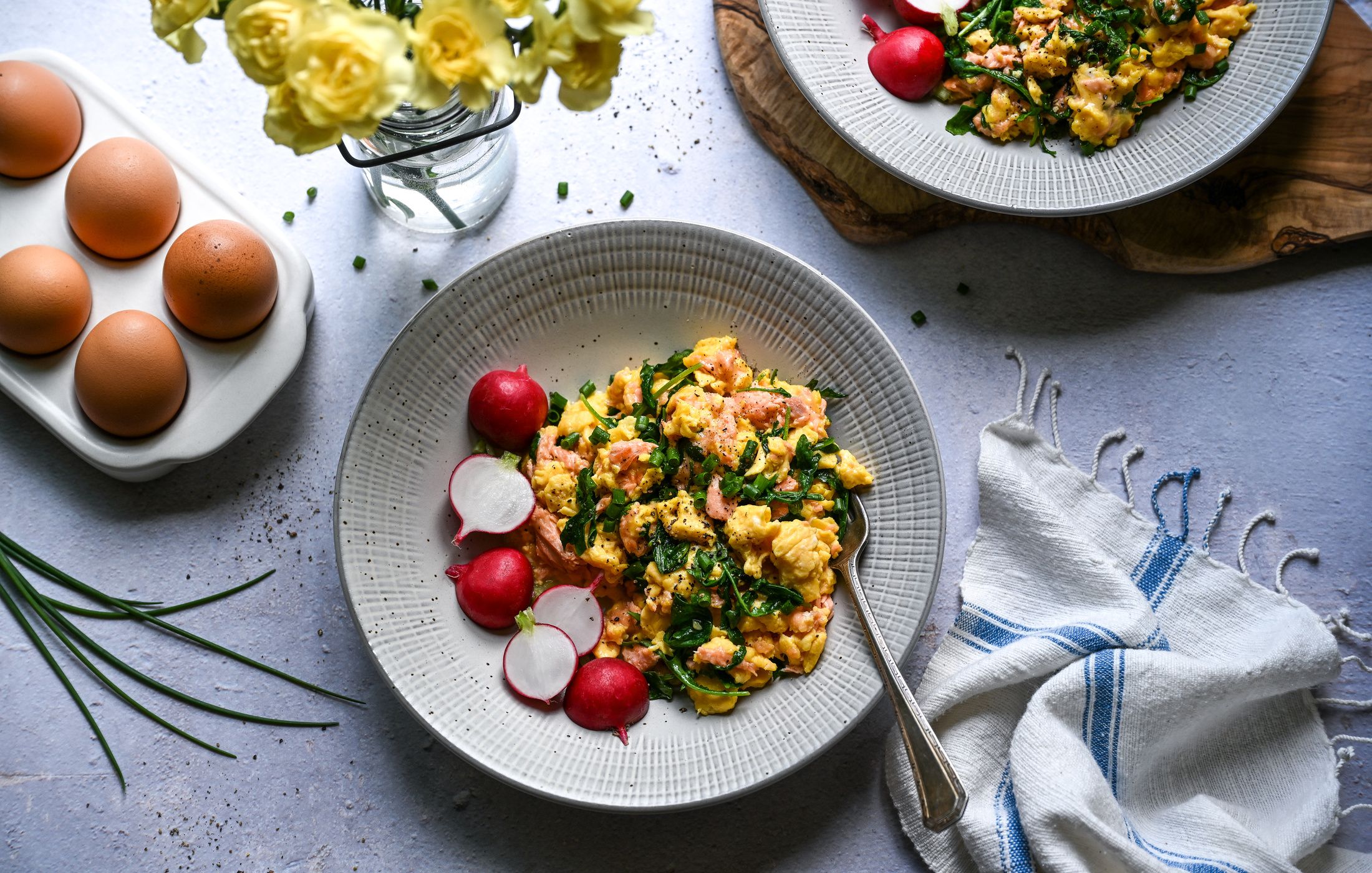 WILD SALMON EGG AND ARUGULA SCRAMBLE-1