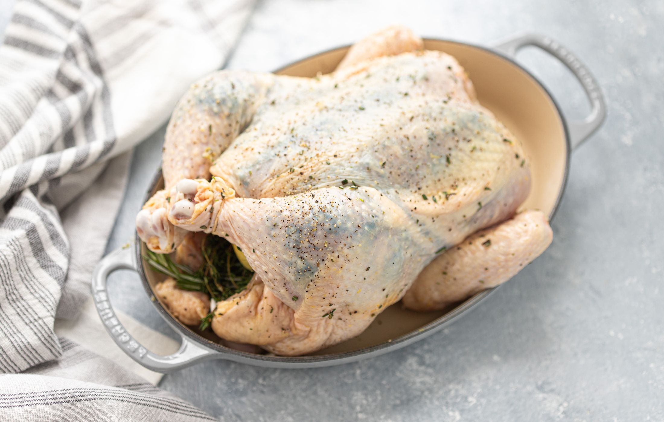 Whole Roasted Chicken with Lemon and Herbs