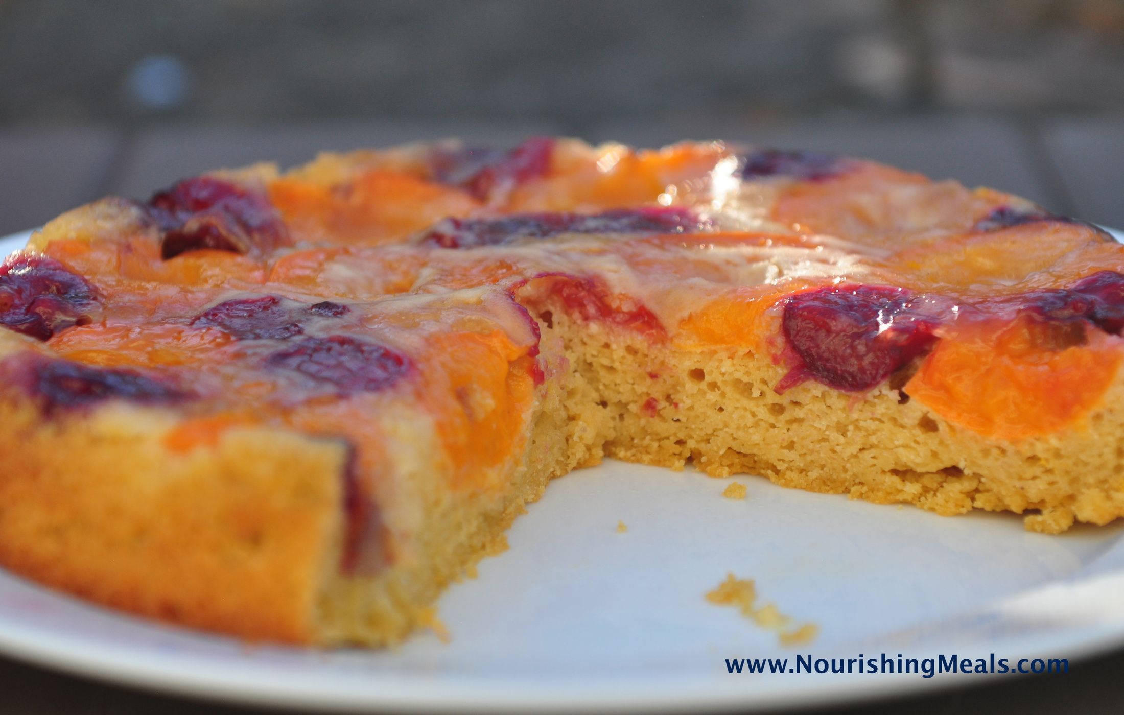 Apricot-Cherry Upside Down Cake (gluten-free, grain-free, nut-free)