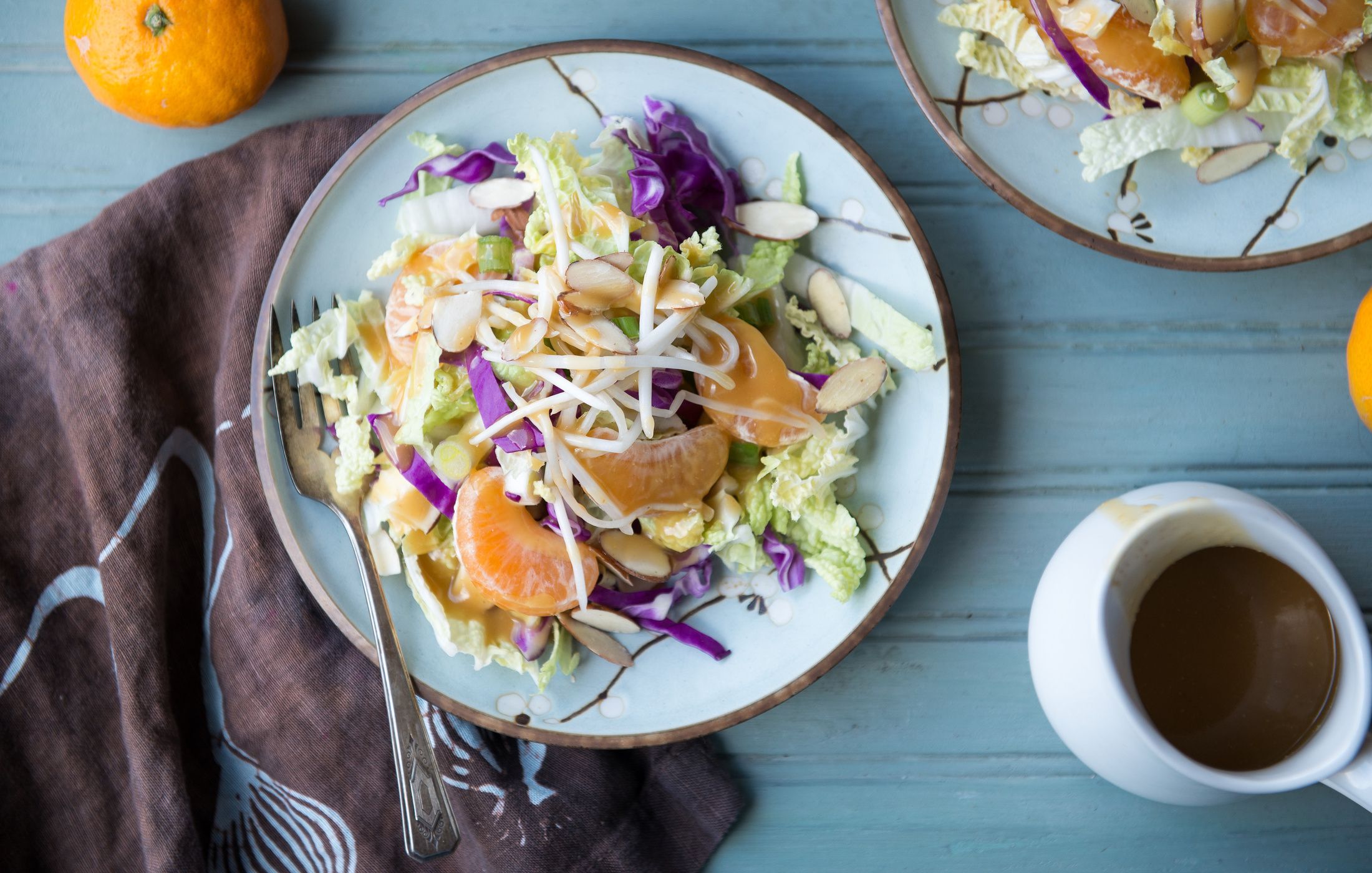 Cabbage Salad with Mandarins and Mung Bean Sprouts