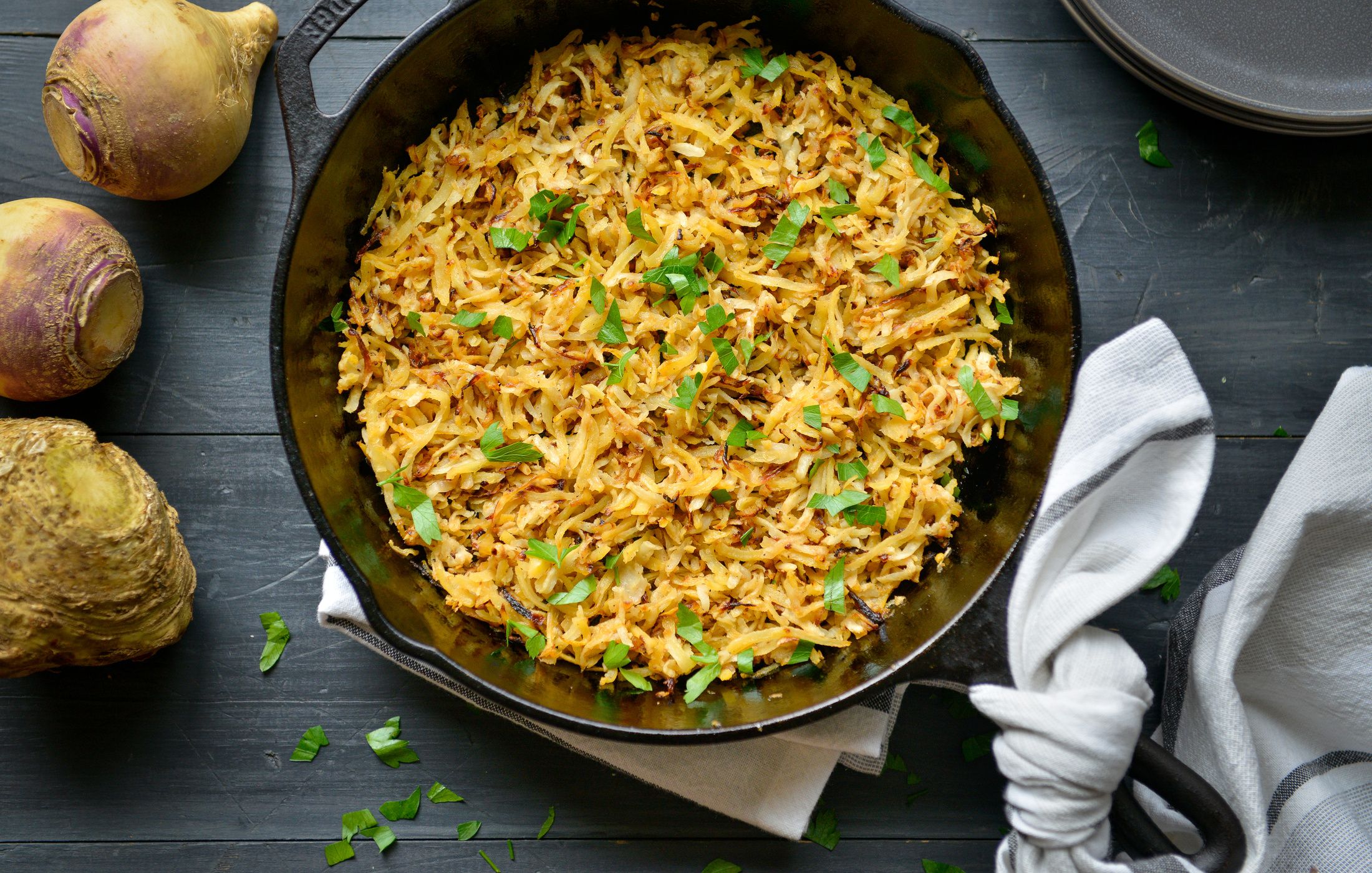 Nightshade-Free Celeriac-Rutabaga Hashbrowns