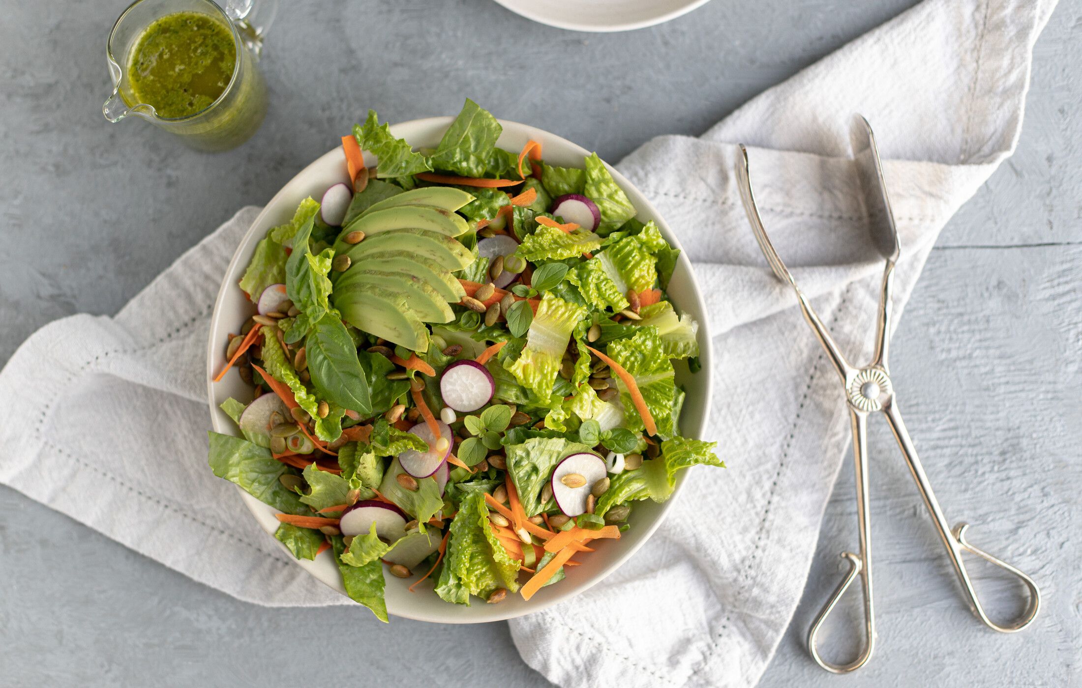 Crunchy Romaine Salad with Italian Herb Dressing
