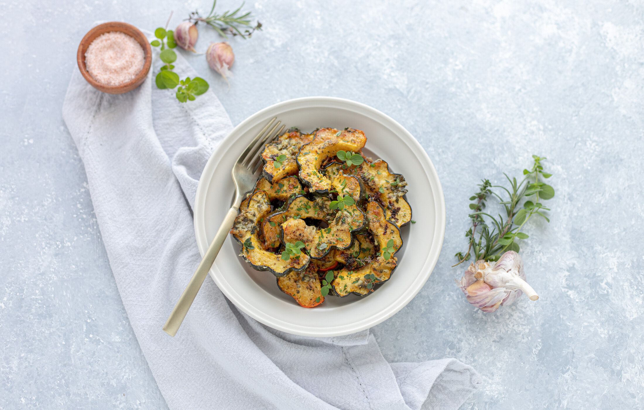 Parmesan Herb Roasted Acorn Squash