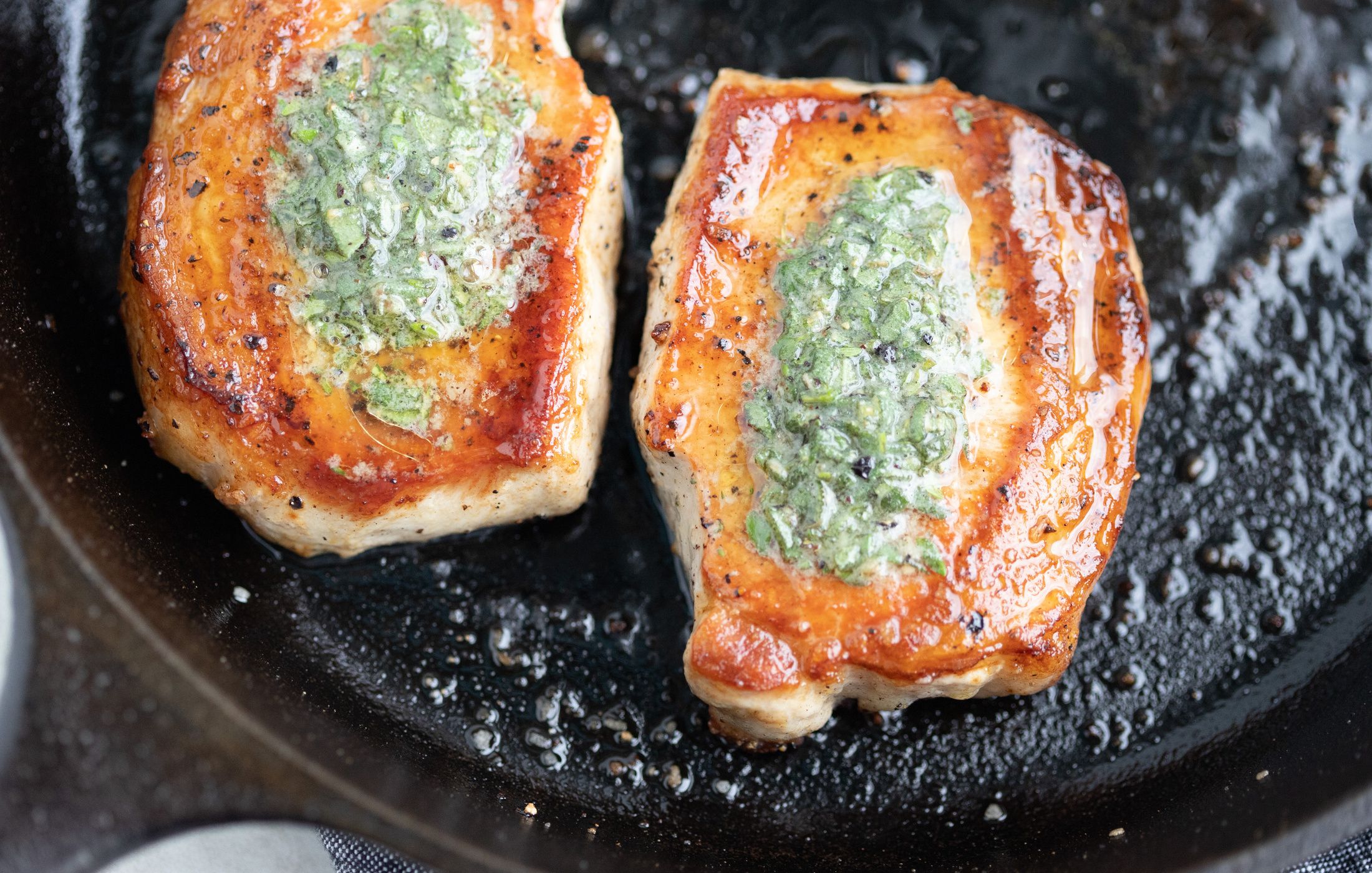 Pork Chops with Herb Butter