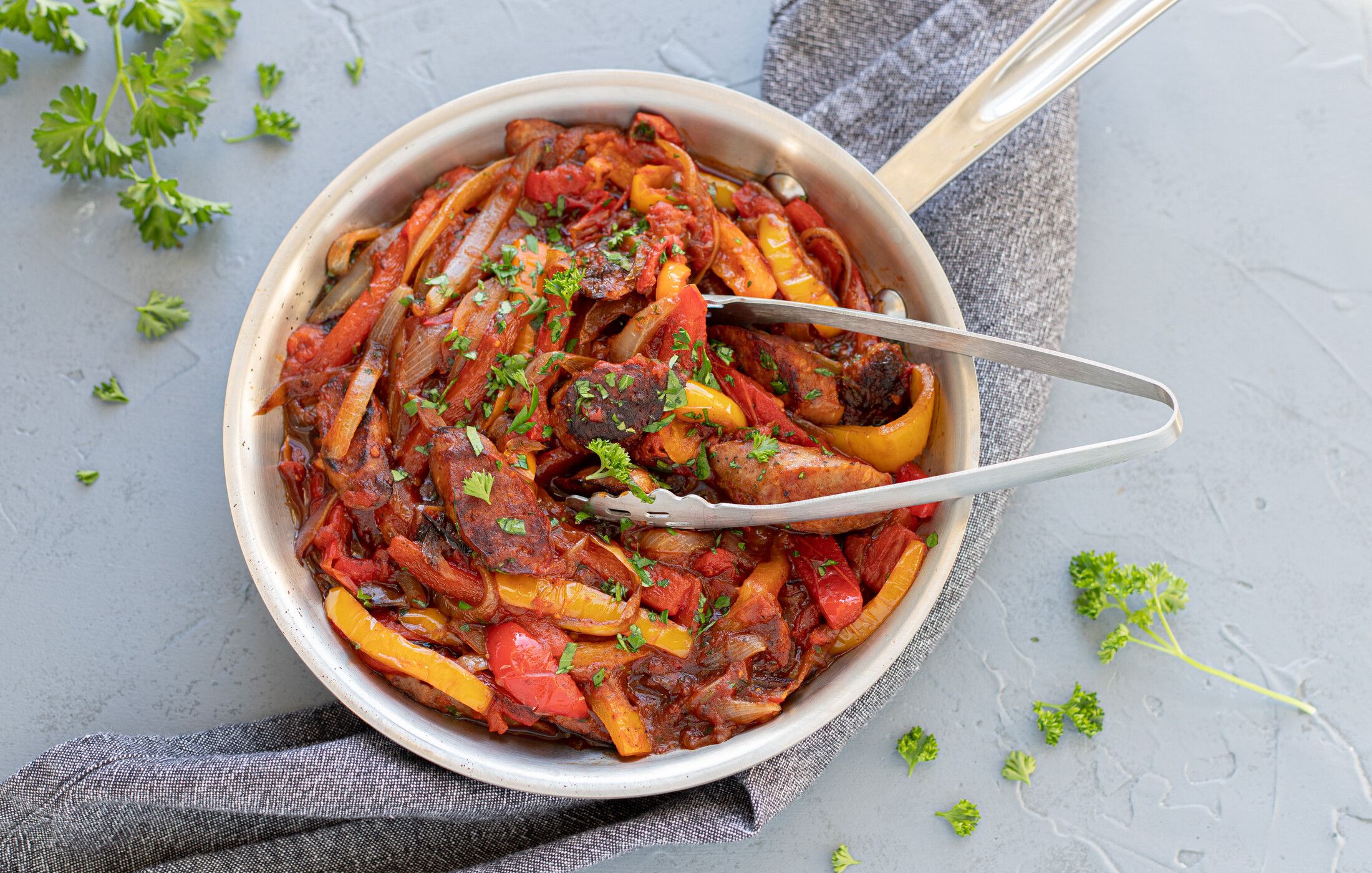 Skillet Sausage, Peppers, and Onions 