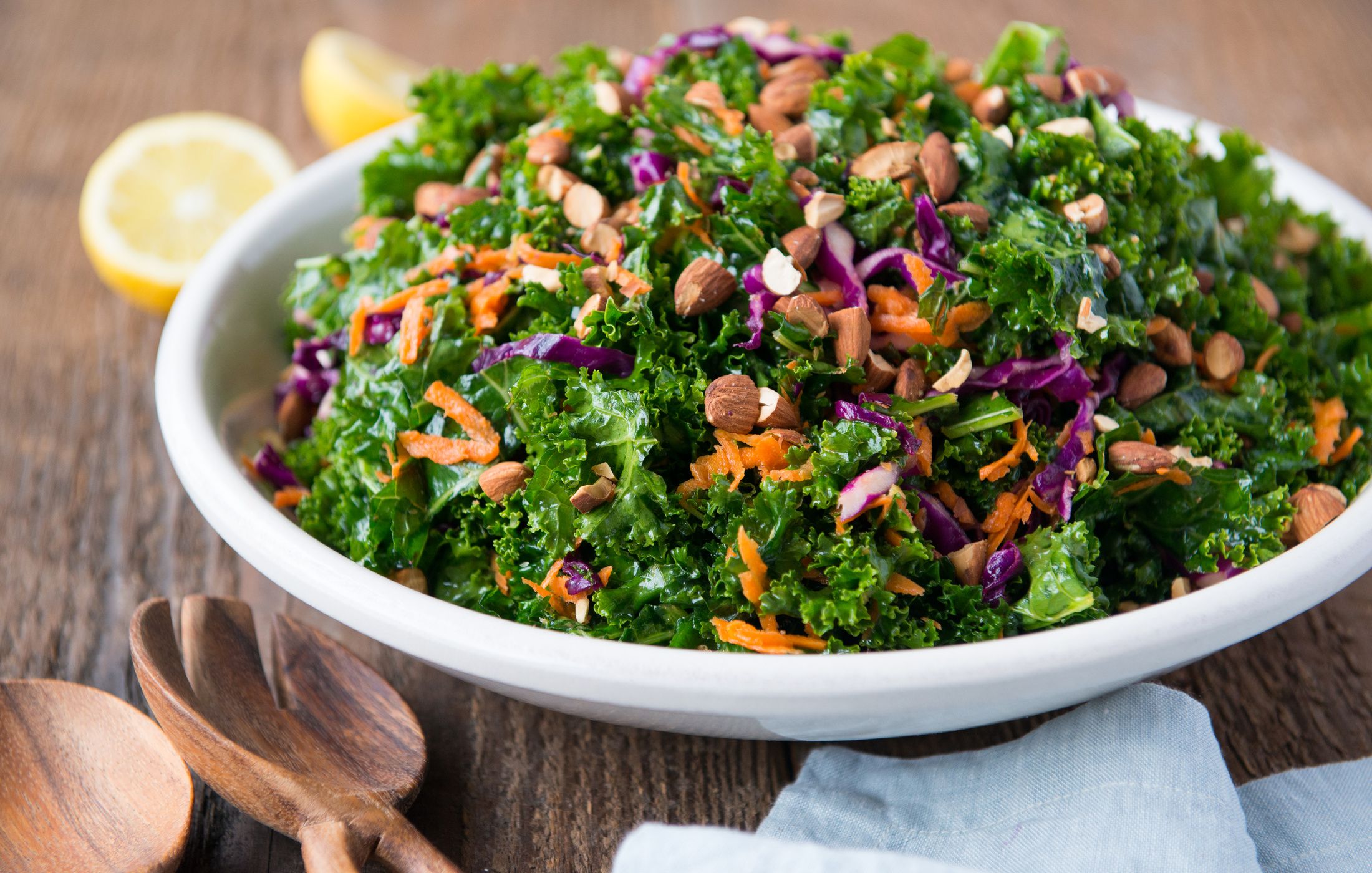 Kale Cabbage Crunch Salad Raw Vegan