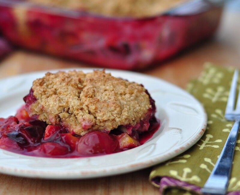 Gluten-Free Oatmeal Plum Cobbler