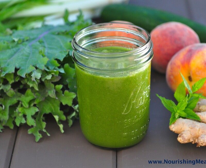 Peach Ginger Mint Green Smoothie