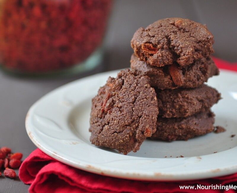 Grain-Free Paleo Chocolate-Hazelnut-Goji Berry Cookies