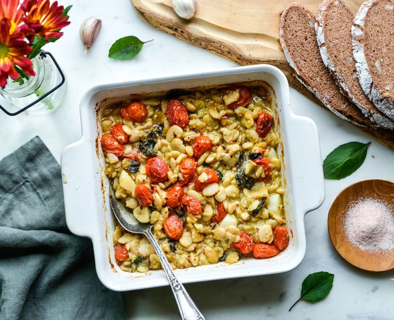 BAKED BUTTER BEANS WITH BASIL AND GARLIC-3