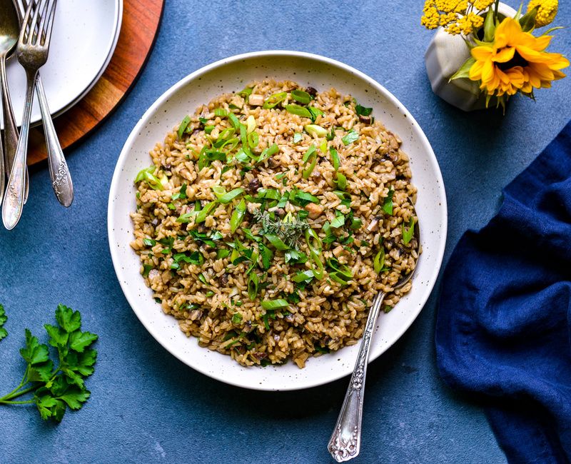 BROWN RICE AND MUSHROOM PILAF-1