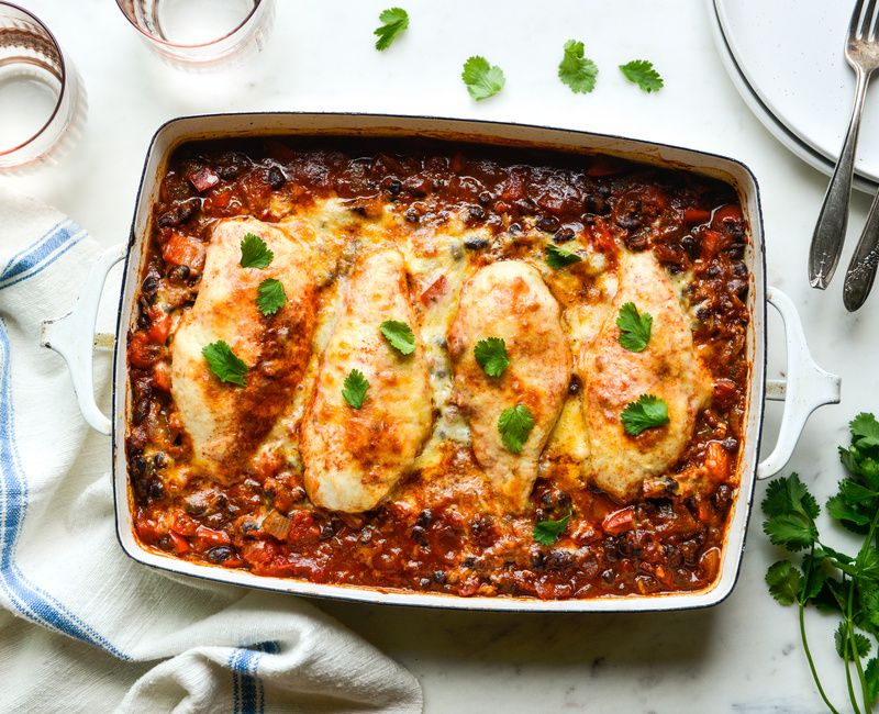 CHICKEN AND BLACK BEAN TACO BAKE-1