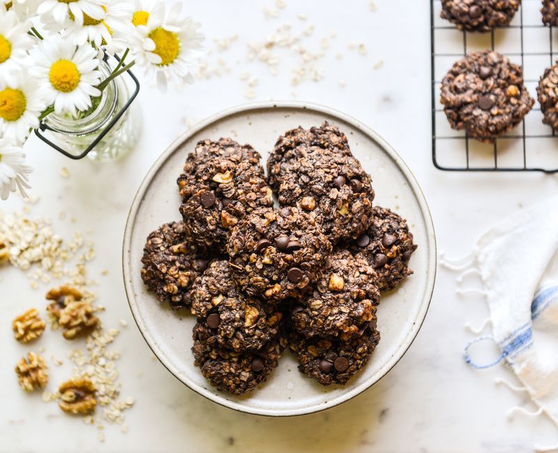 CHOCOLATE-WALNUT OATMEAL COOKIES VEGAN GLUTEN-FREE-1-2