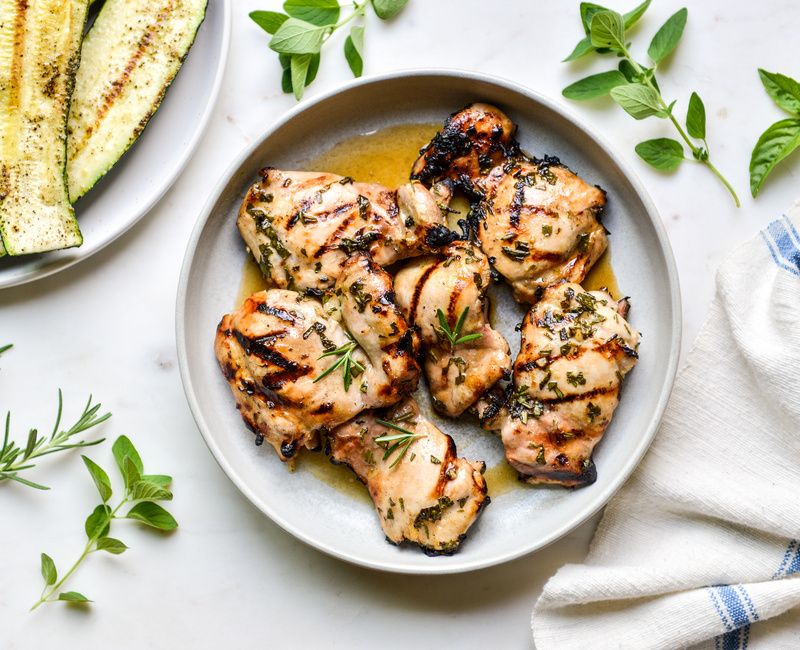 CIDER VINEGAR AND FRESH HERB GRILLED CHICKEN THIGHS-1