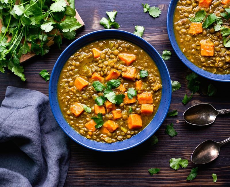 CURRIED LENTIL AND YAM SOUP-1