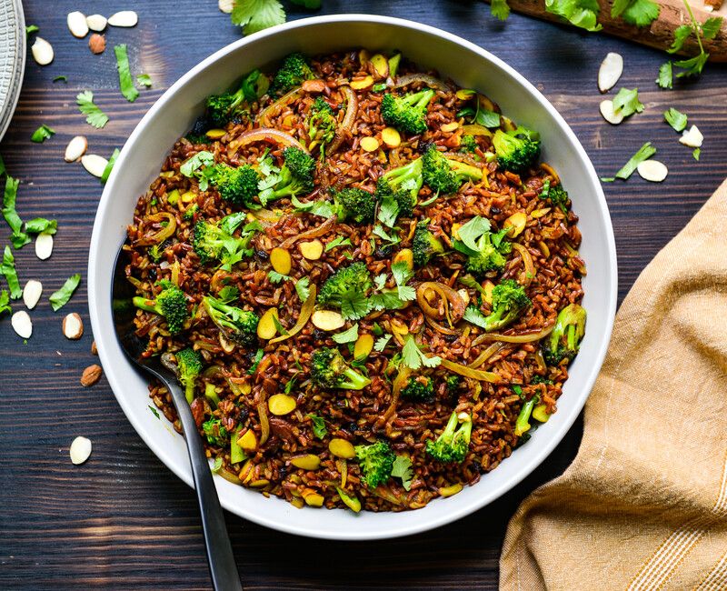 CURRIED RED RICE AND BROCCOLI STIR-FRY-1