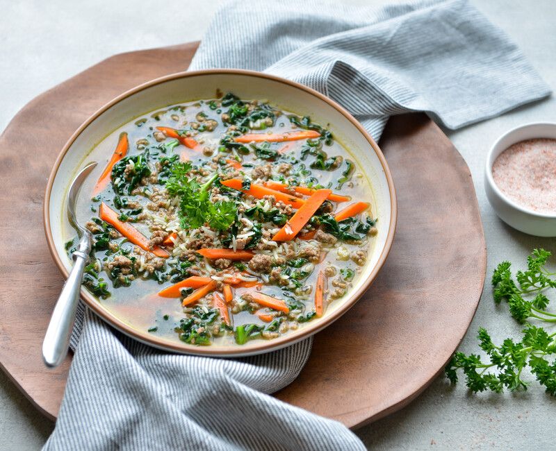 EASY BEEF KALE AND RICE SOUP-1