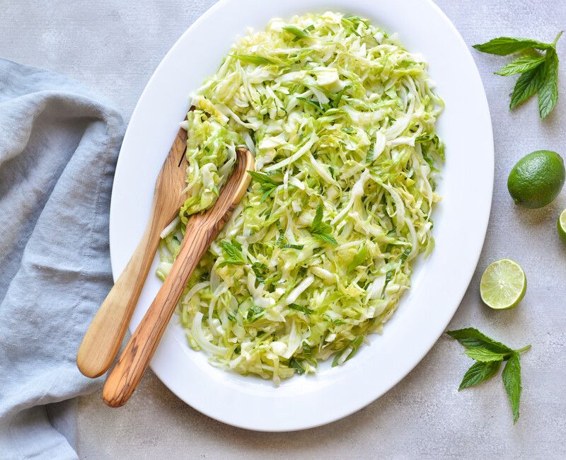 FENNEL CABBAGE SLAW WITH MINT AND LIME