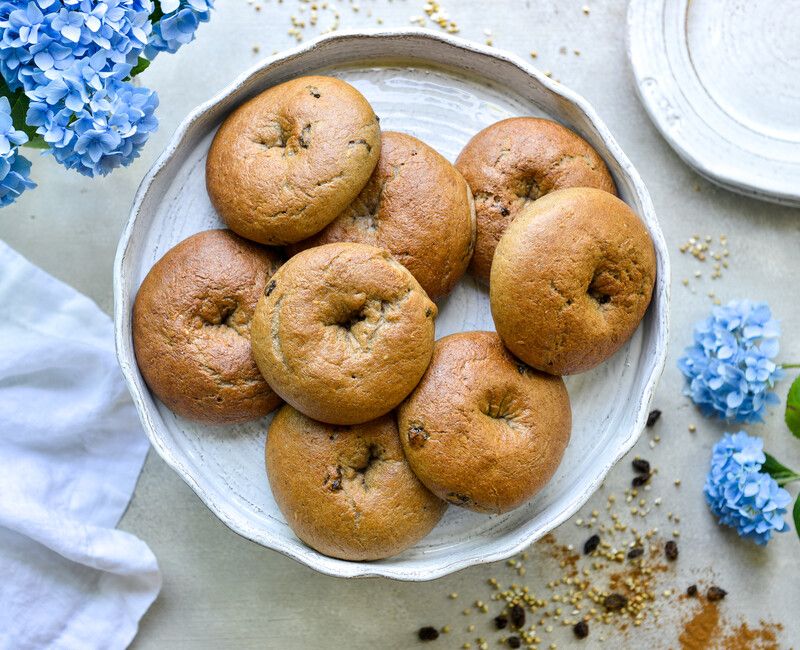 GLUTEN-FREE EGG-FREE VEGAN BUCKWHEAT CINNAMON RAISIN BAGELS-1