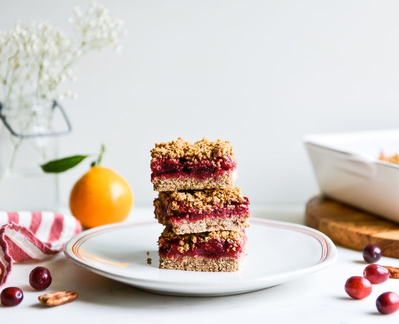 LOW-FODMAP VEGAN CRANBERRY-PECAN BARS-1