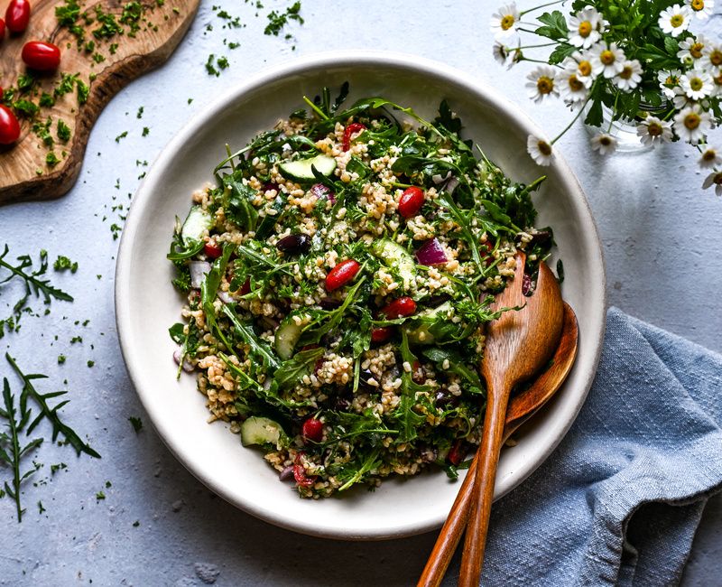 MEDITERRANEAN BROWN RICE SALAD LEMON-PARMESAN DRESSING-1