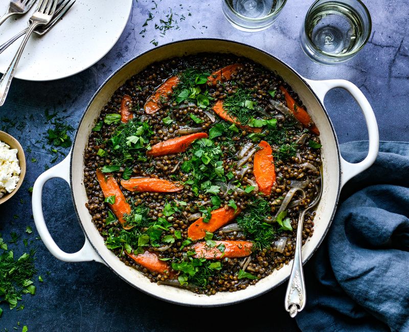 MIDDLE EASTERN BRAISED LENTILS AND CARROTS VEGAN