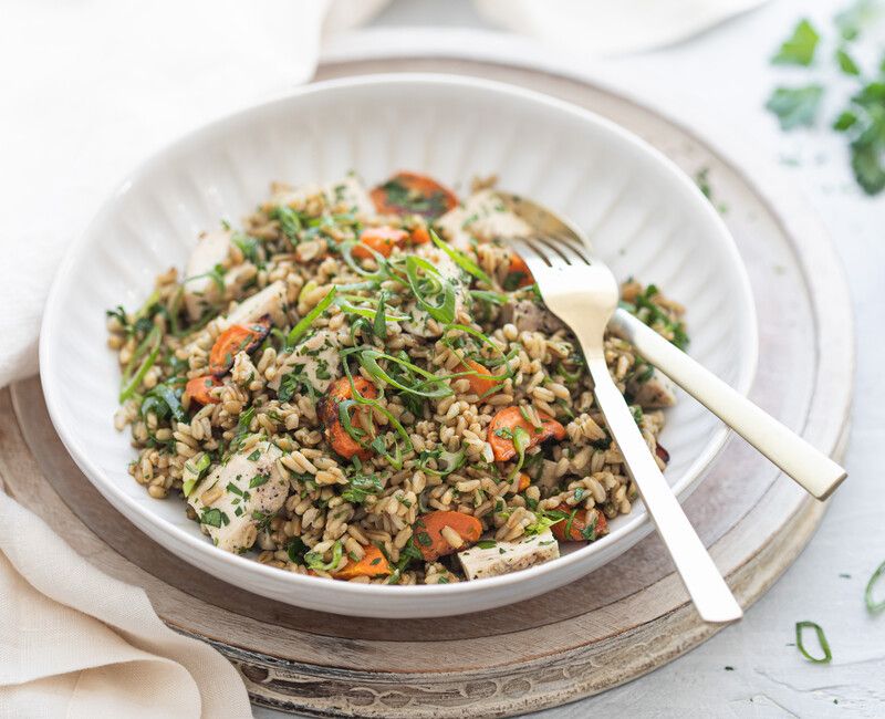 Oat Groat Salad with Chicken and Roasted Carrots-2