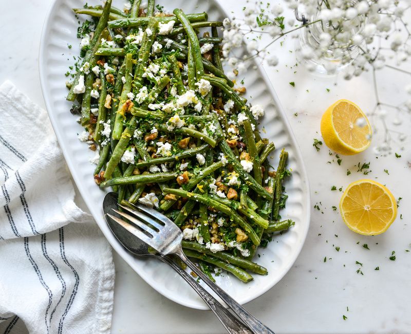 ROASTED GREEN BEANS AND WALNUTS WITH FETA-1
