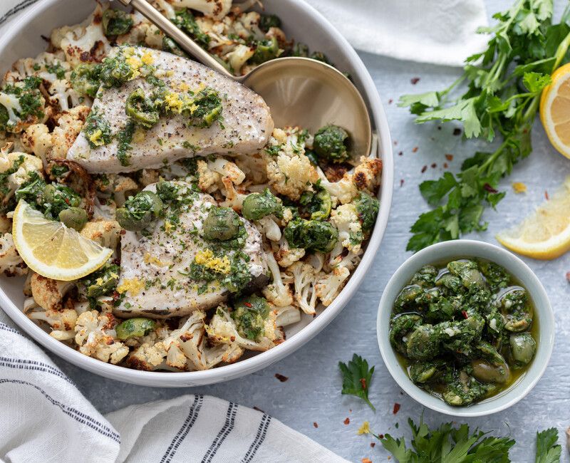 Roasted Swordfish with Cauliflower and Olives-2