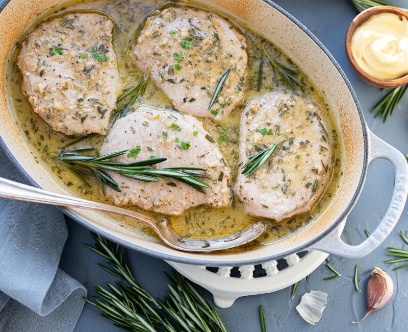 Rosemary Dijon Baked Pork Chops