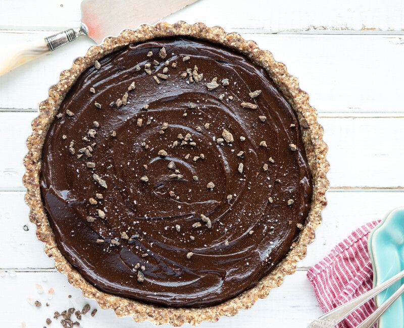 VEGAN SALTED RAW CHOCOLATE TART-1