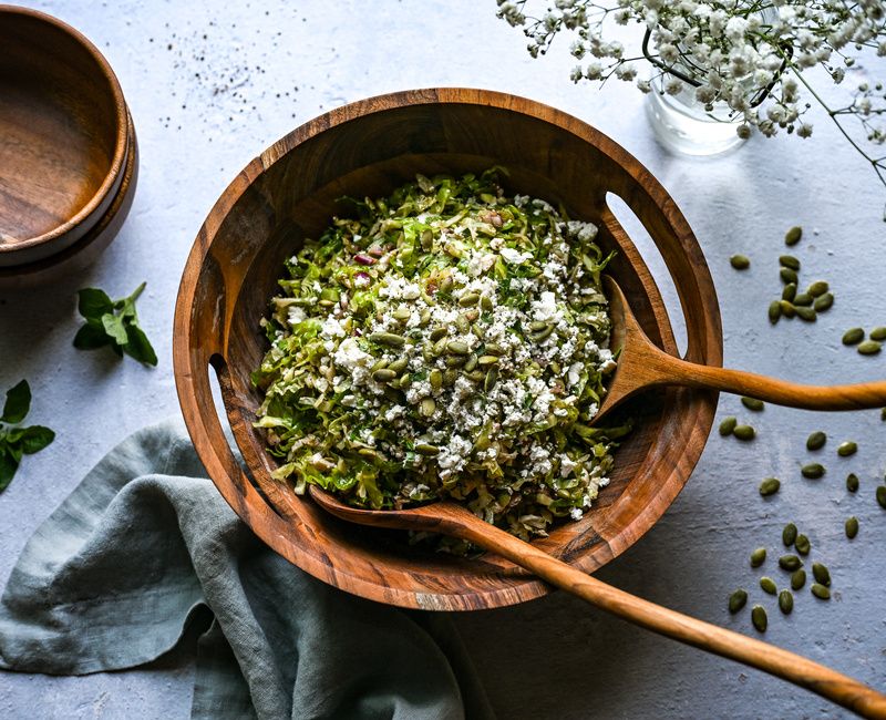 SHREDDED BALSAMIC BRUSSELS SPROUTS AND FETA SALAD-1