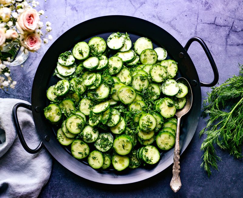 SIMPLE GREEK CUCUMBER HERB SALAD-1