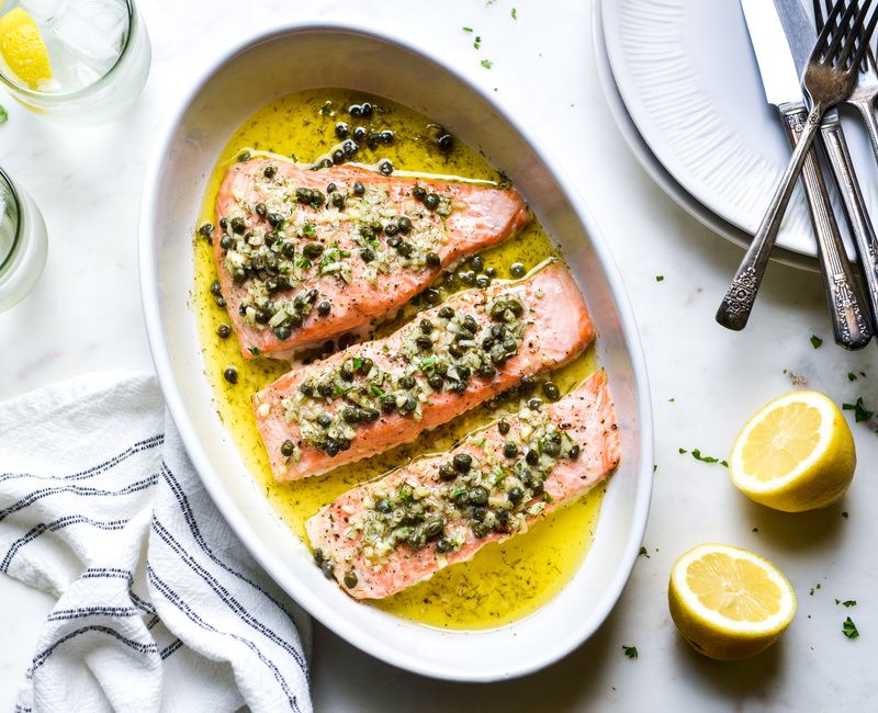 SLOW ROASTED WILD SALMON CAPERS LEMON BUTTER-2