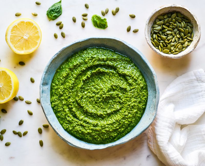 SOAKED PUMPKIN SEED BASIL PESTO LOW-OXALATE DAIRY-FREE-1