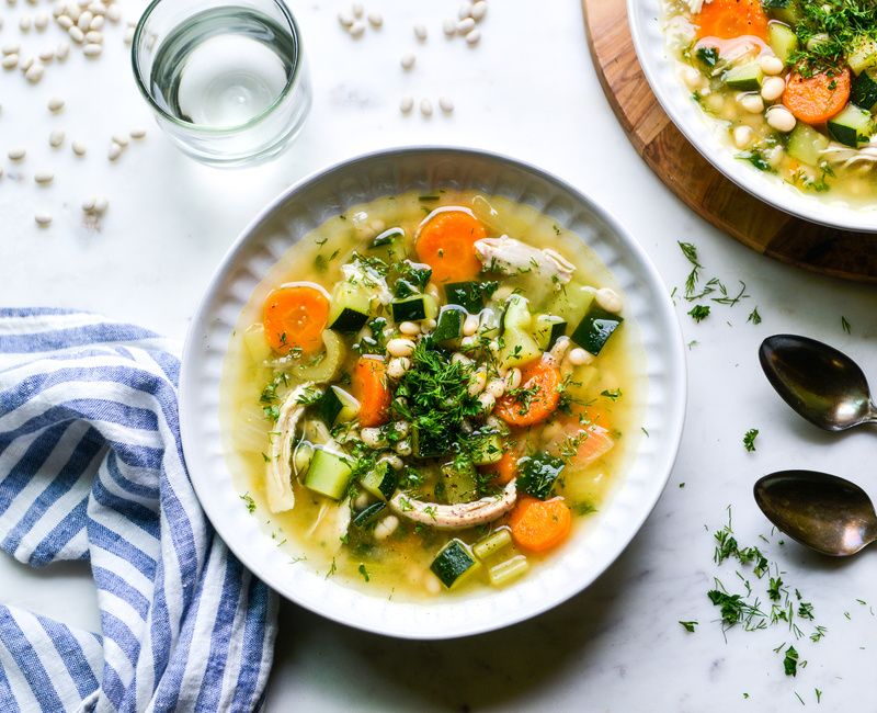 SUMMER VEGETABLE CHICKEN NAVY BEAN SOUP-2