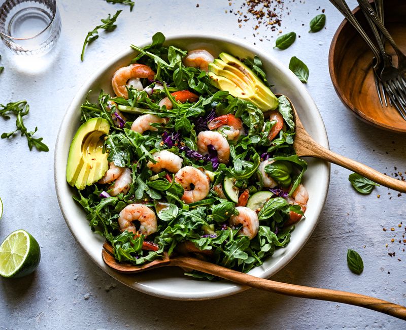 THAI SHRIMP ARUGULA AND AVOCADO DETOX SALAD-2
