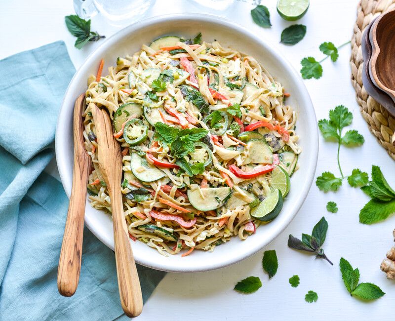 THAI NOODLE VEGETABLE SALAD GINGER-PEANUT DRESSING-1